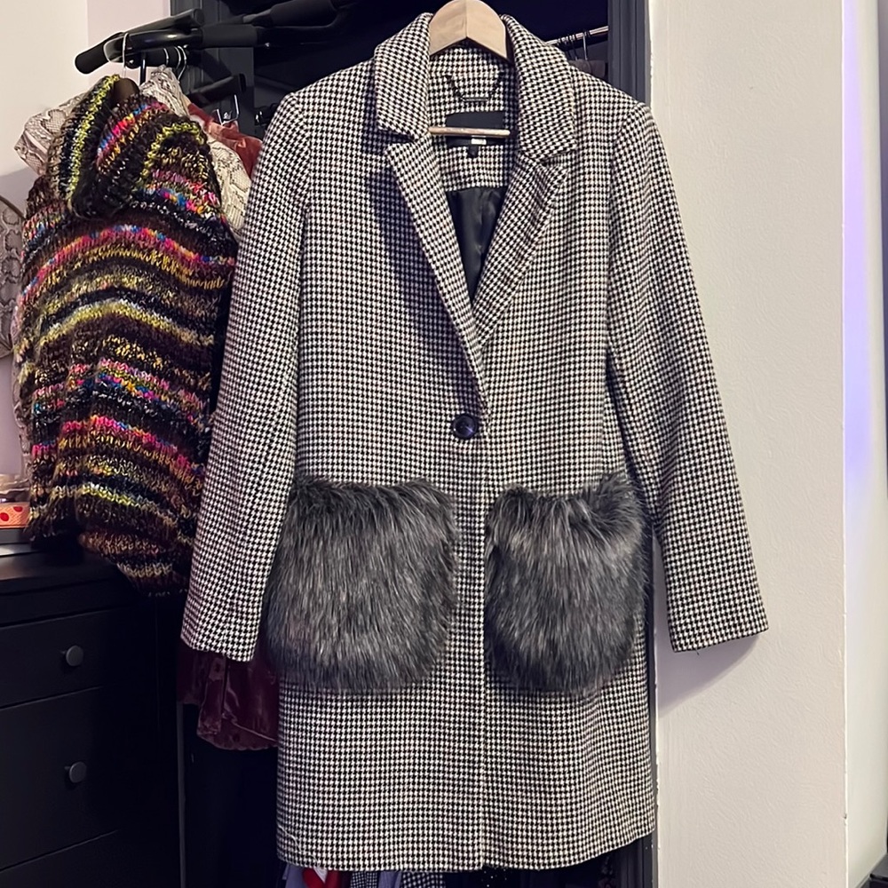 Kendall + Kylie Fur Jacket Coat